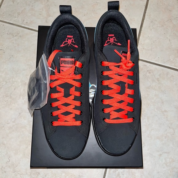 Puma Dua Lipa Platform WMNS Mayze Suede Black Blue Glow Sneakers - Picture 3 of 9